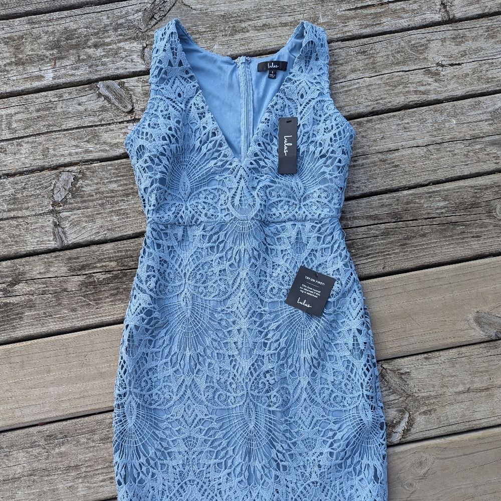 Lulu's Blue Lace Women Dress